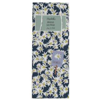 Sacola Para Vinho Edelweiss Desenhada à Mão Elegante Vinícola Alpina