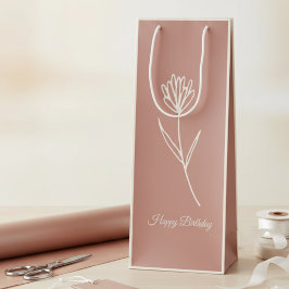 Sacola Para Vinho Elegant Dusty Rose Simple Flower Name