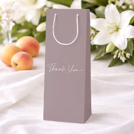 Sacola Para Vinho Elegant Taupe Thank You Gift Bag