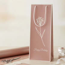 Elegante Nome de Flor Simples Rosa Empoeirada