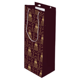 Sacola Para Vinho Elegante Noz Nutcracker Natal Damask