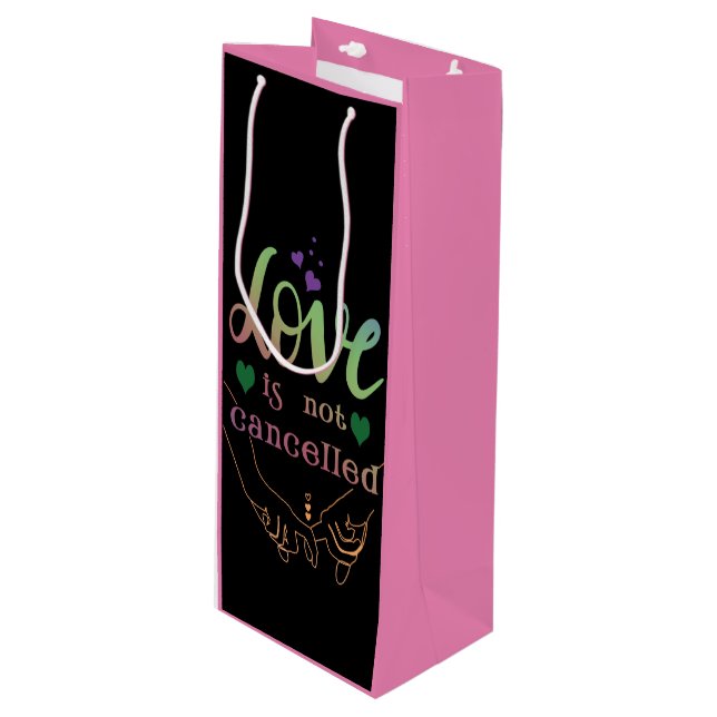 Sacola Para Vinho Elegante Te Ama Por Dia de os namorados (Frente inclinada)