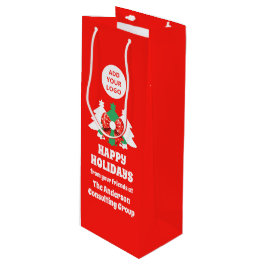 Sacola Para Vinho Empresas Editáveis Logotipo Feliz Feriados Corpora