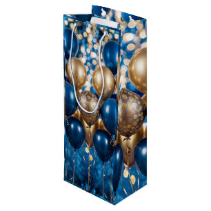 Sacola Para Vinho Enchendo papel azul e Dourado para moldagem de pre