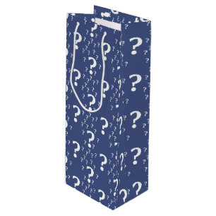 Sacola Para Vinho Enigma ponto de interrogação puzzle azul