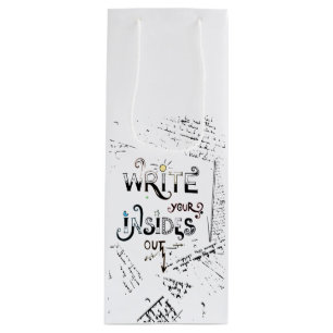 Sacola Para Vinho Escreva suas Dentro! Lema de escritores motivacion