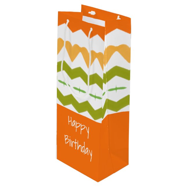 Sacola Para Vinho Estilo de Frasco Alto - Estilo - Folha de Papel (Frente inclinada)