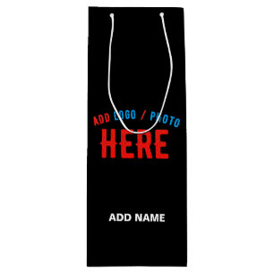 SACOLA PARA VINHO ESTILO MODERNO PERSONALIZÁVEL PRETO VERIFICADO COM
