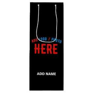 SACOLA PARA VINHO ESTILO MODERNO PRETO VERIFICADO PERSONALIZÁVEL MAR
