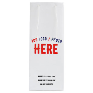 SACOLA PARA VINHO ESTILOSO BRANCO PERSONALIZÁVEL MODERNO VERIFICADO