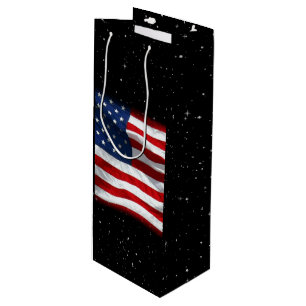 Sacola Para Vinho Estrelas e Stripes Bandeira Americana Patriótica