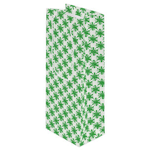 Sacola Para Vinho Estrelas verdes pontilhadas em branco