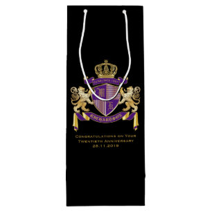 Sacola Para Vinho Faça seu próprio emblema da coroa do monograma d