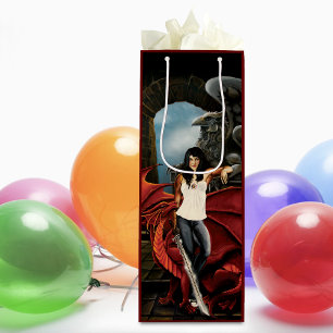 Sacola Para Vinho Fantasia Urbana do Dragão Vermelho
