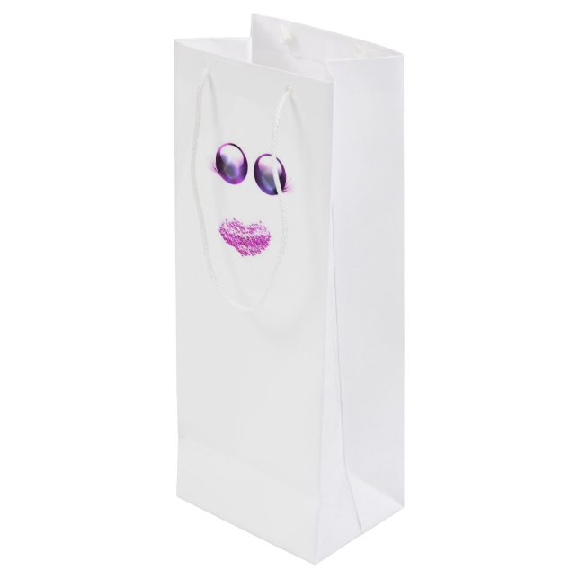 Sacola Para Vinho Fantasma de brilho de Pinkoween (Verso inclinado)