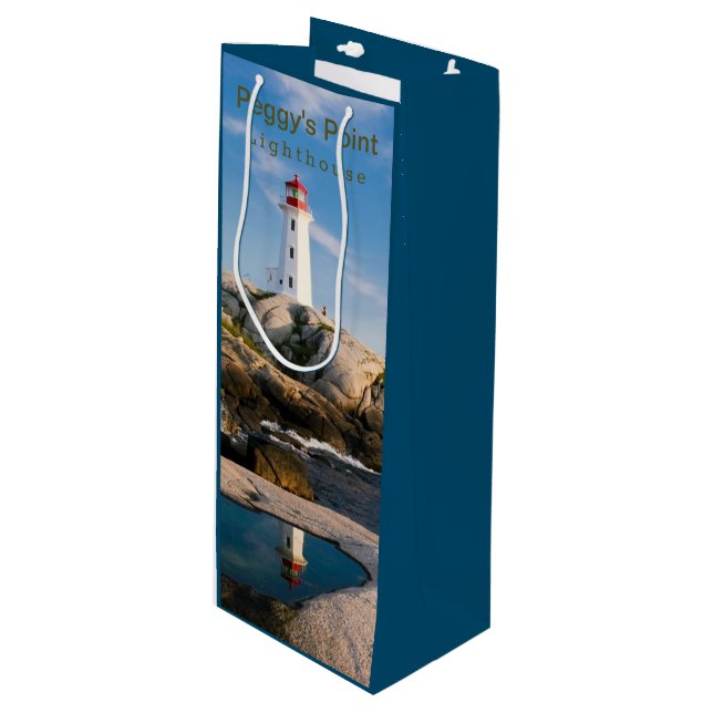 Sacola Para Vinho Farol de Peggys Point Atlantic Canadá (Frente inclinada)