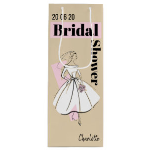 Sacola Para Vinho Fashion Bride Vinho Chá de panela neutro
