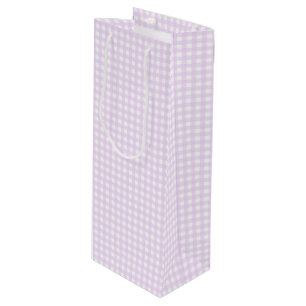 Sacola Para Vinho Faye e Lauren Pastel Purple Gingham