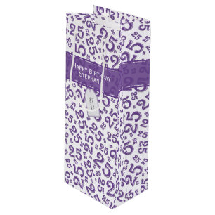 Sacola Para Vinho Feliz 25 Aniversário Raleatório Padrão Roxo