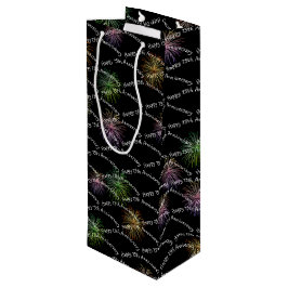 Sacola Para Vinho Feliz 75º Aniversário do Fireworks Gift Gift Bag