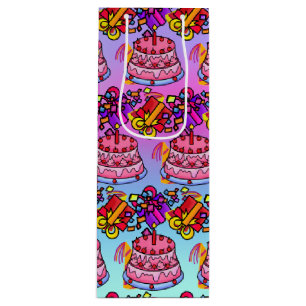 Sacola Para Vinho Feliz Bolo De Aniversário Apresenta Festa Celebran