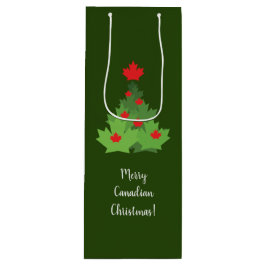 Sacola Para Vinho Feliz canadense Maple Leaf Flag Christmas