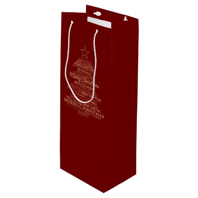 Sacola Para Vinho Feliz Natal (Frente inclinada)
