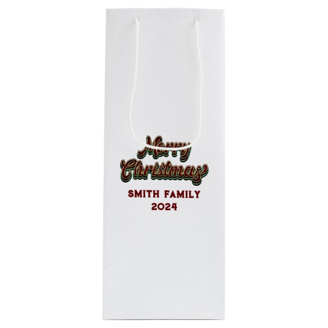 Sacola Para Vinho Feliz Natal - Correspondência Familiar (Frente)