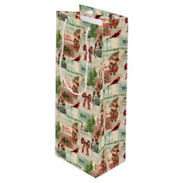 Sacola Para Vinho Feliz Natal e Seasons Saudações Vintage