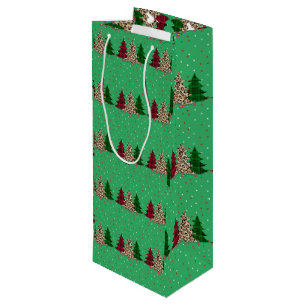 Sacola Para Vinho Feliz Natal Moderno e Elegante