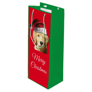 Sacola Para Vinho Feliz Ouro de Natal