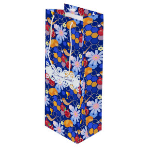 Sacola Para Vinho Feliz Rosh Hashanah Jewish Ano Novo Padrão Floral
