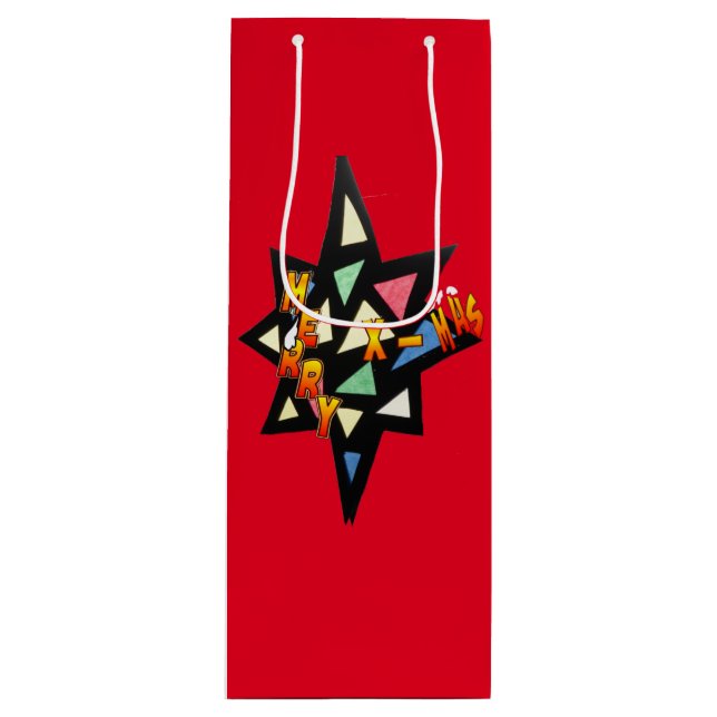 Sacola Para Vinho Feliz Xmas Big Star Cust. Vinho (Frente)