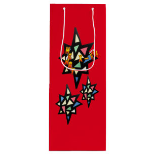 Sacola Para Vinho Feliz Xmas Stars Cust. Vinho