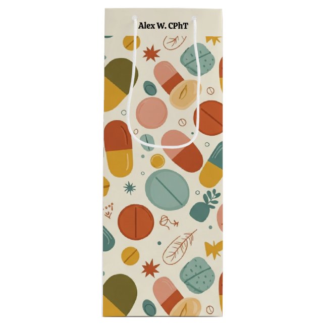 Sacola Para Vinho Feriado de Farmácia CPht Boho (Frente)