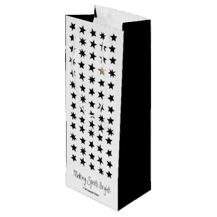 Sacola Para Vinho Feriado de Natal Corporativo - Estrela negra Doura
