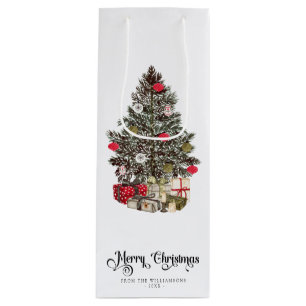 Sacola Para Vinho Feriado tradicional em árvore de Natal