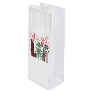 Sacola Para Vinho Feriado vamos nos divertir no Natal