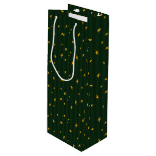 Sacola Para Vinho Feriado Verde Amarelo Estrela Listra Natal