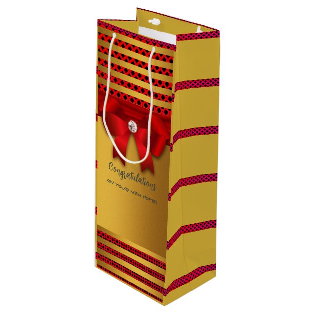 Sacola Para Vinho Festa de Aquecimento Doméstico e Mais- (Frente inclinada)