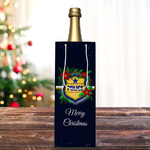 Sacola Para Vinho Festa de Natal Elegante da Polícia