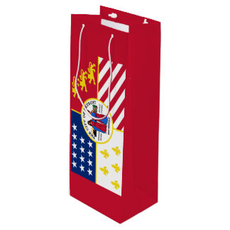 Sacola Para Vinho Flag of Detroit, Michigan Wine Gift Bag
