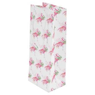 Sacola Para Vinho Flamingo Christmas Wine Gift Bag