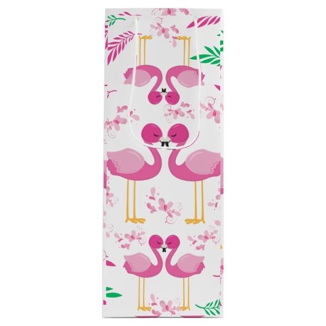 Sacola Para Vinho Flamingo Cor-de-Rosa (Frente)