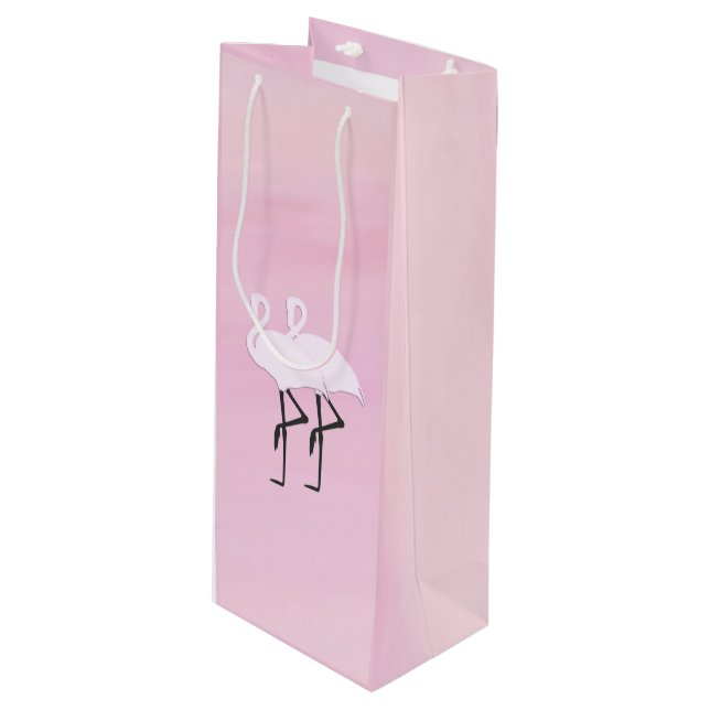 Sacola Para Vinho Flamingos Rosa (Frente inclinada)