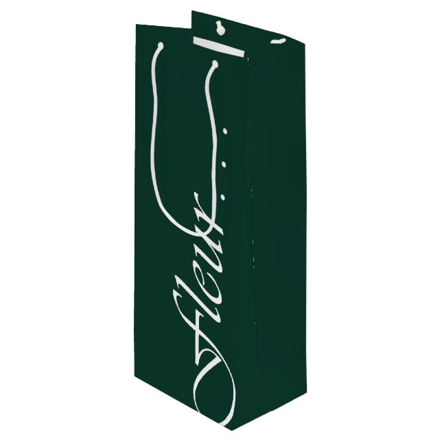 Sacola Para Vinho Fleur Green Custom Bouquet Bag (Frente inclinada)