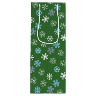 Sacola Para Vinho Floco de neve verde