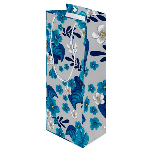 Sacola Para Vinho Floral Luxury (Verso inclinado)