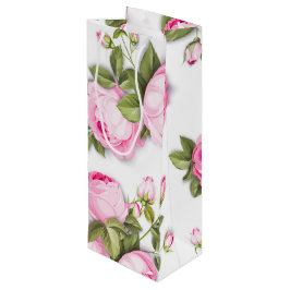 Sacola Para Vinho Floral Rosa