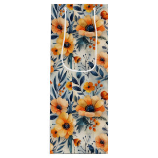 Sacola Para Vinho Flores Amarelas